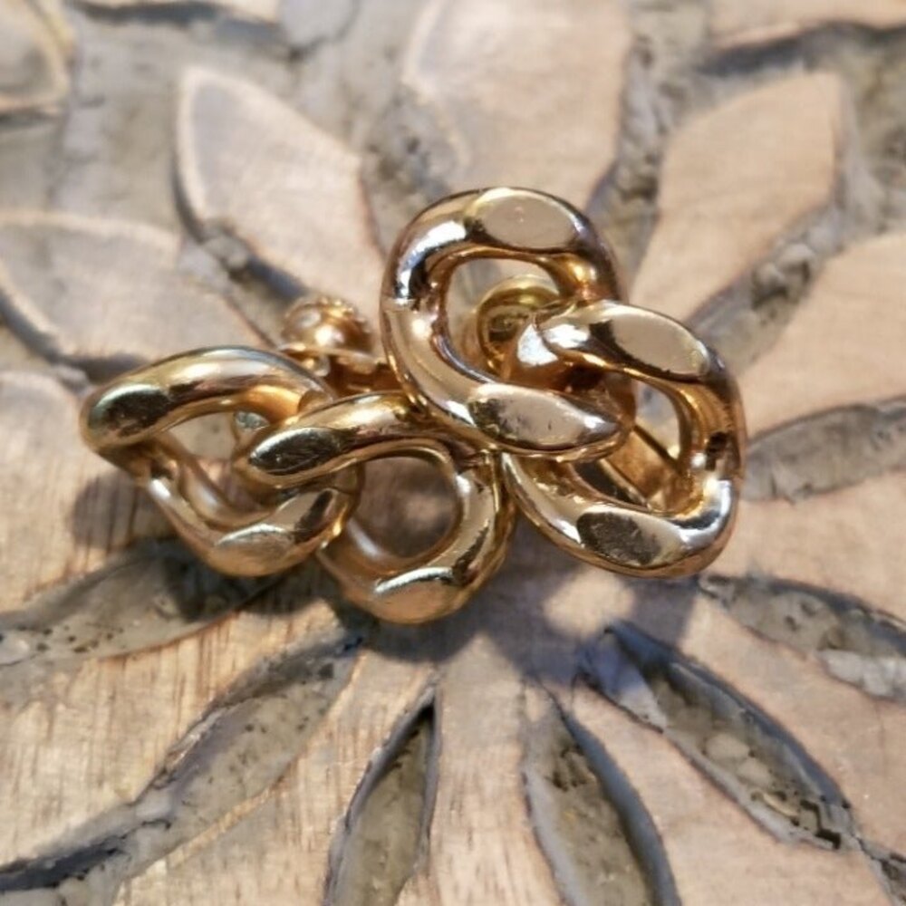 Vintage H-A Vendome Gold-Tone Chain Knot Earrings – Screw Back Mid-Century